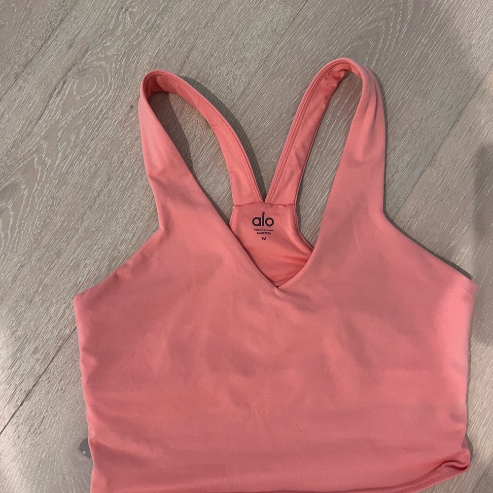 Coral cropped Alo top